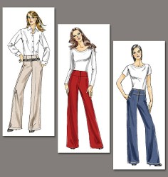 8751 VOGUE VERY EASY SEMI FIT WIDE WAIST PANTS PATTERN 12-20 UNCUT